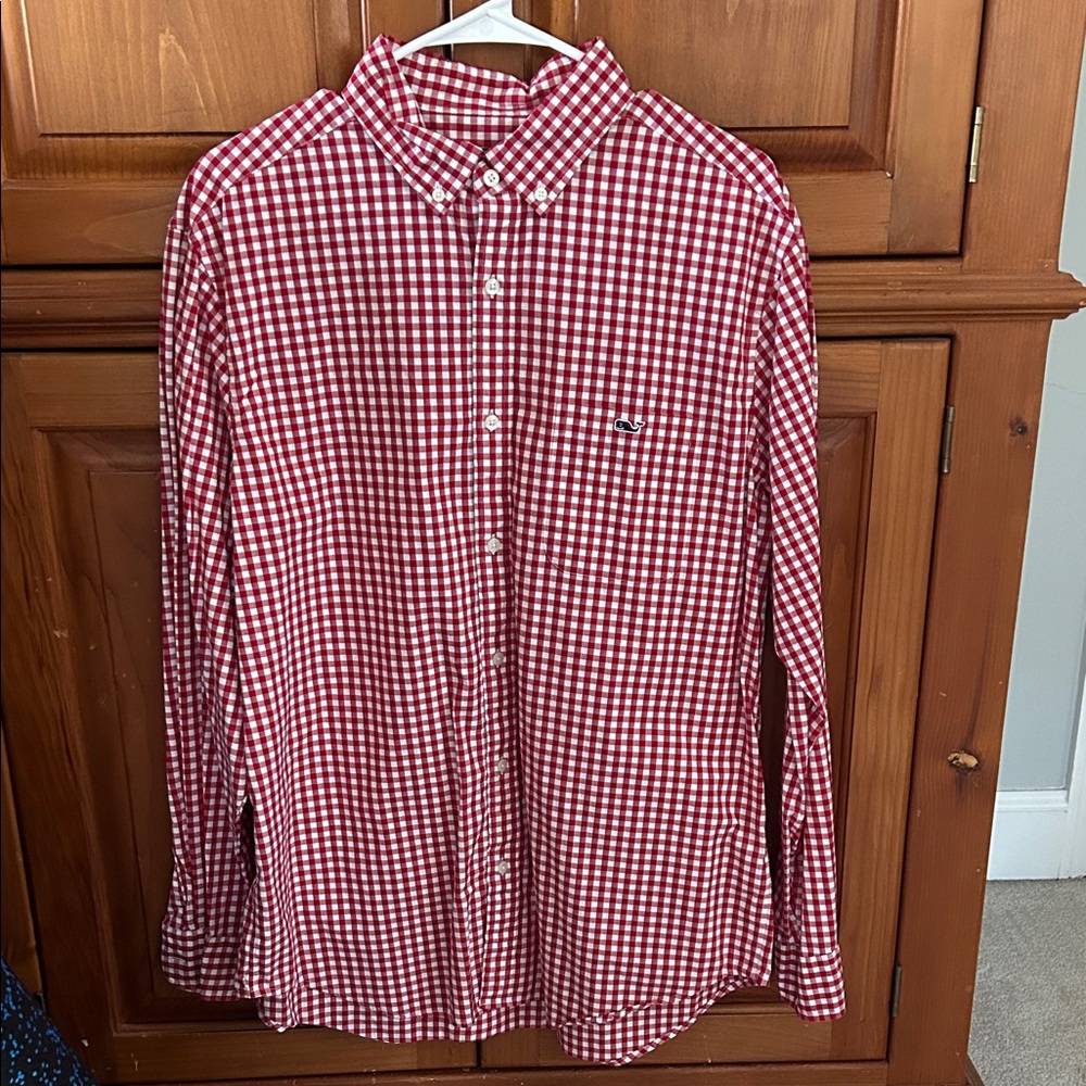 Vineyard Vines Red Gingham Button-Down Shirt - image 1